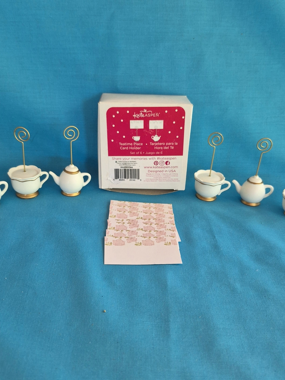 Teapots and Tea Cups Teatime Place Card Name Holders Set of 6 by Kate Aspen